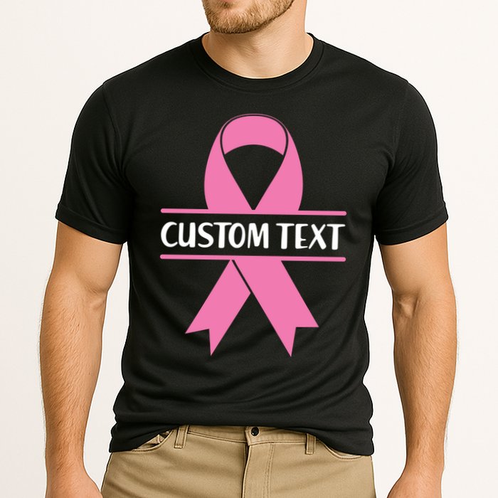 Personalize Breast Cancer Awareness Custom Text Performance Shirt