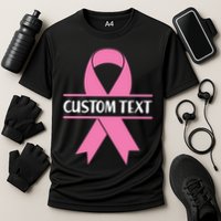 Personalize Breast Cancer Awareness Custom Text Performance Shirt
