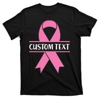 Personalize Breast Cancer Awareness Custom Text T-Shirt