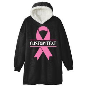 Personalize Breast Cancer Awareness Custom Text Hooded Wearable Blanket