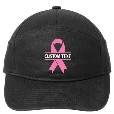 Personalize Breast Cancer Awareness Custom Text 7-Panel Snapback Hat