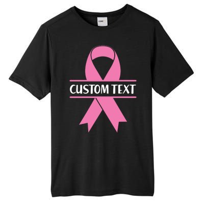 Personalize Breast Cancer Awareness Custom Text Tall Fusion ChromaSoft Performance T-Shirt