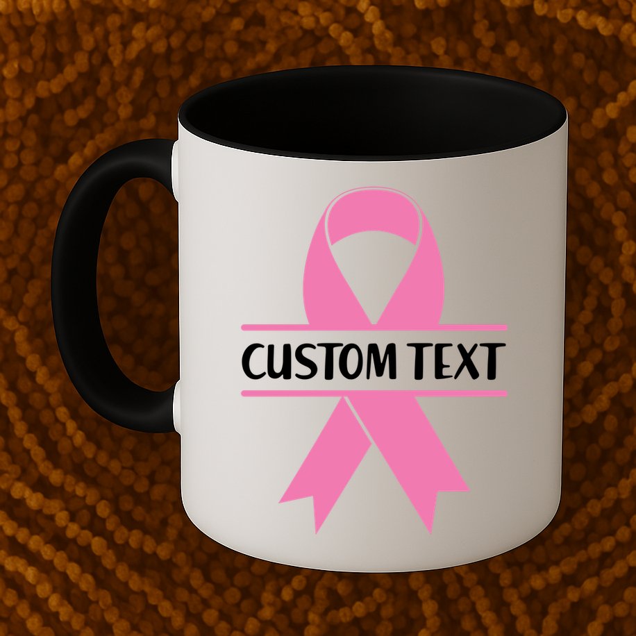 Personalize Breast Cancer Awareness Custom Text Mug