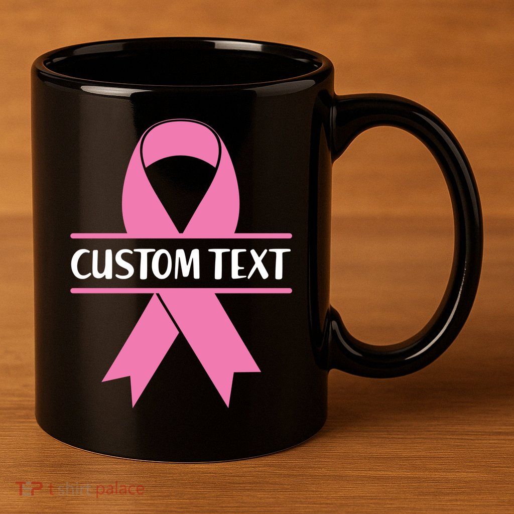 Personalize Breast Cancer Awareness Custom Text 11oz C Handle Ceramic Mug
