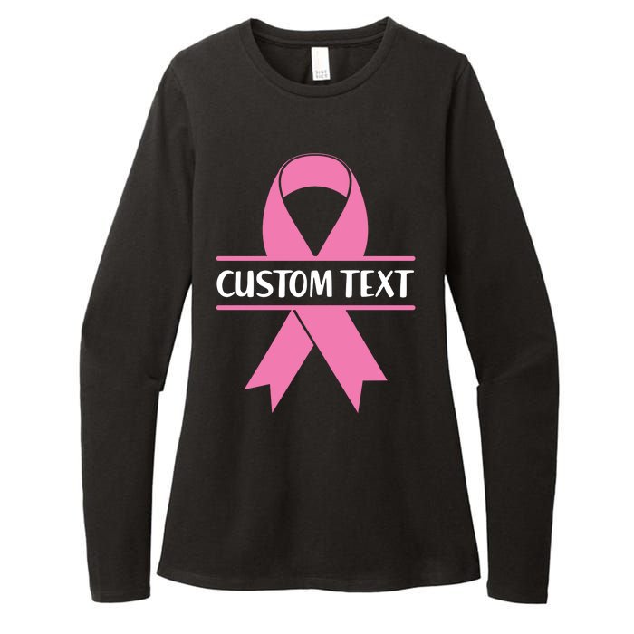 Personalize Breast Cancer Awareness Custom Text Womens CVC Long Sleeve Shirt