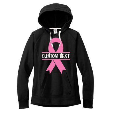 Personalize Breast Cancer Awareness Custom Text Women's Fleece Hoodie