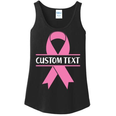 Personalize Breast Cancer Awareness Custom Text Ladies Essential Tank