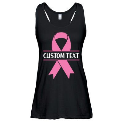 Personalize Breast Cancer Awareness Custom Text Ladies Essential Flowy Tank