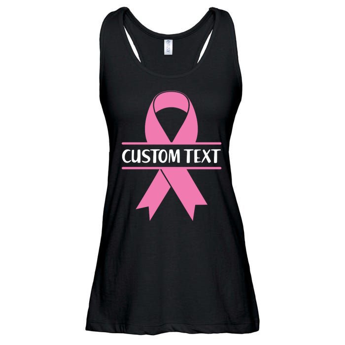 Personalize Breast Cancer Awareness Custom Text Ladies Essential Flowy Tank