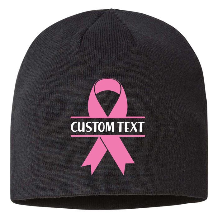 Personalize Breast Cancer Awareness Custom Text Sustainable Beanie