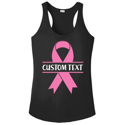 Personalize Breast Cancer Awareness Custom Text Ladies PosiCharge Competitor Racerback Tank