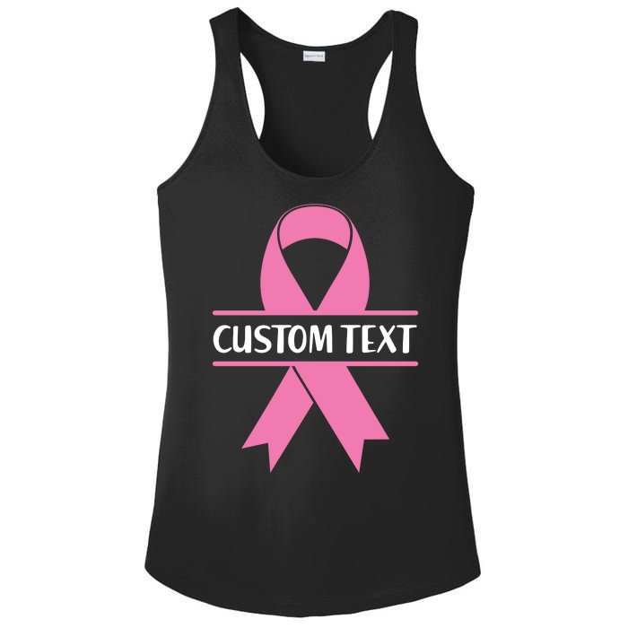 Personalize Breast Cancer Awareness Custom Text Ladies PosiCharge Competitor Racerback Tank