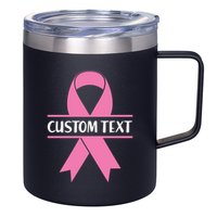 Personalize Breast Cancer Awareness Custom Text 12oz Stainless Steel Coffee Mug