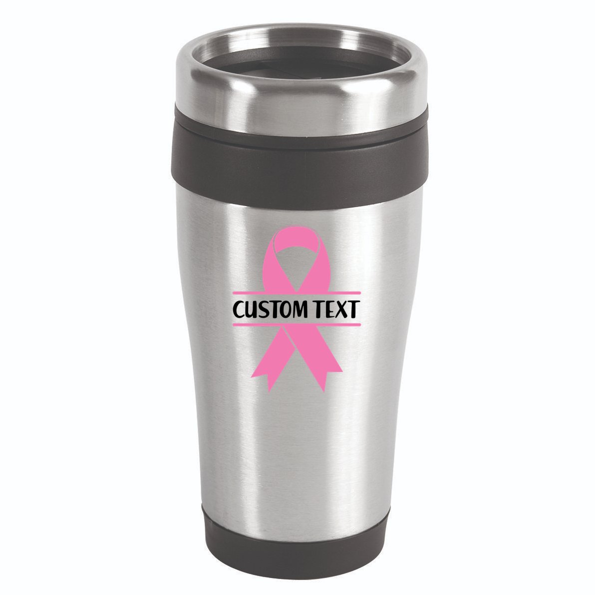 Personalize Breast Cancer Awareness Custom Text 16oz Travel Tumbler