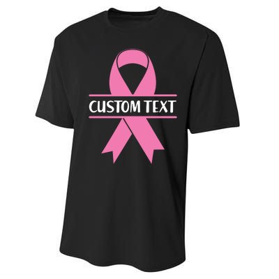 Personalize Breast Cancer Awareness Custom Text Performance Sprint T-Shirt