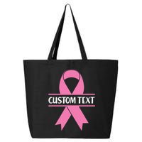 Personalize Breast Cancer Awareness Custom Text 25L Jumbo Tote