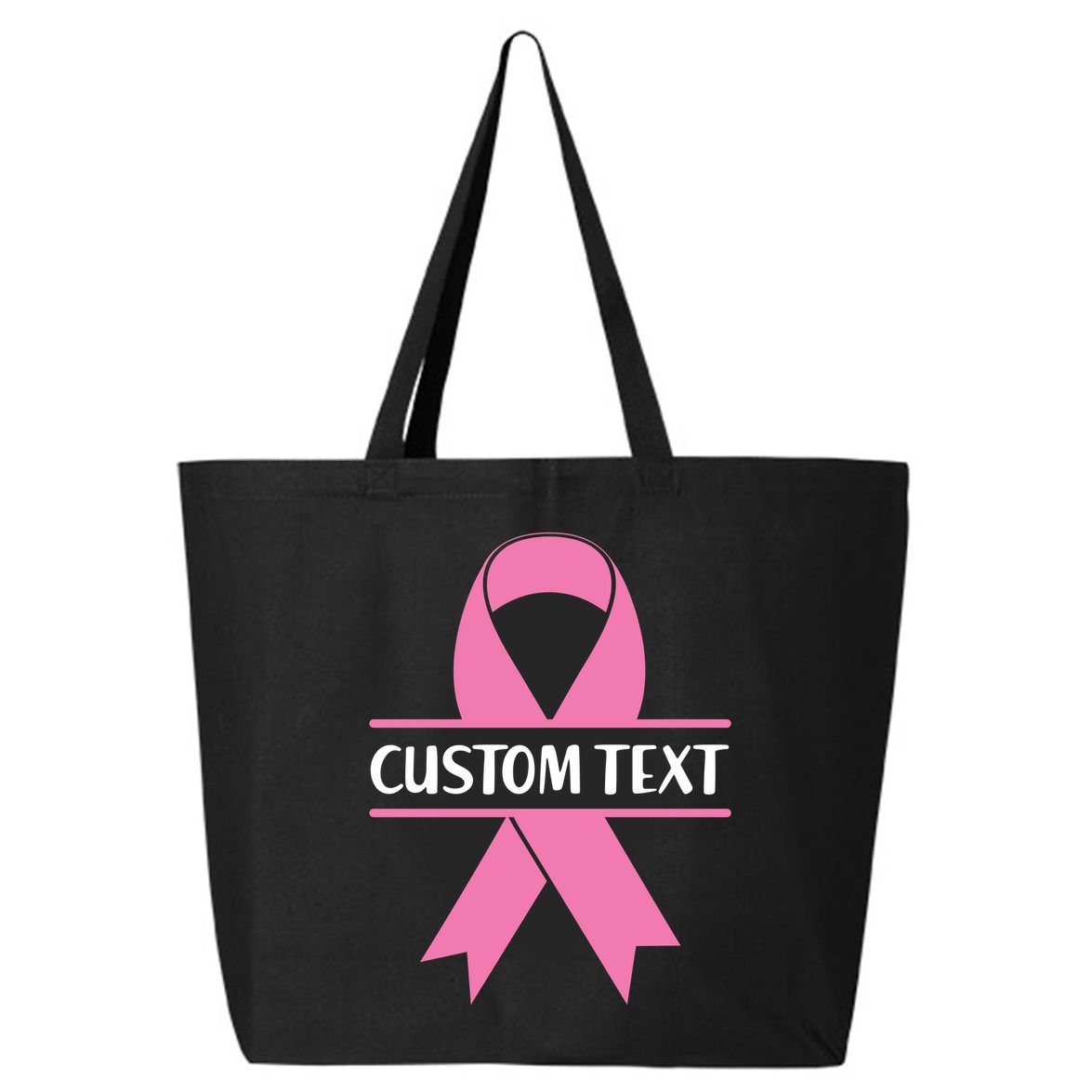 Personalize Breast Cancer Awareness Custom Text 25L Jumbo Tote