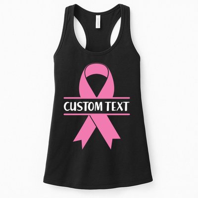 Personalize Breast Cancer Awareness Custom Text Womens Tank Top