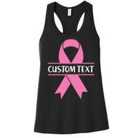 Personalize Breast Cancer Awareness Custom Text Women's Racerback Tank