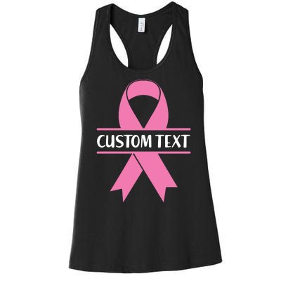 Personalize Breast Cancer Awareness Custom Text Women's Racerback Tank