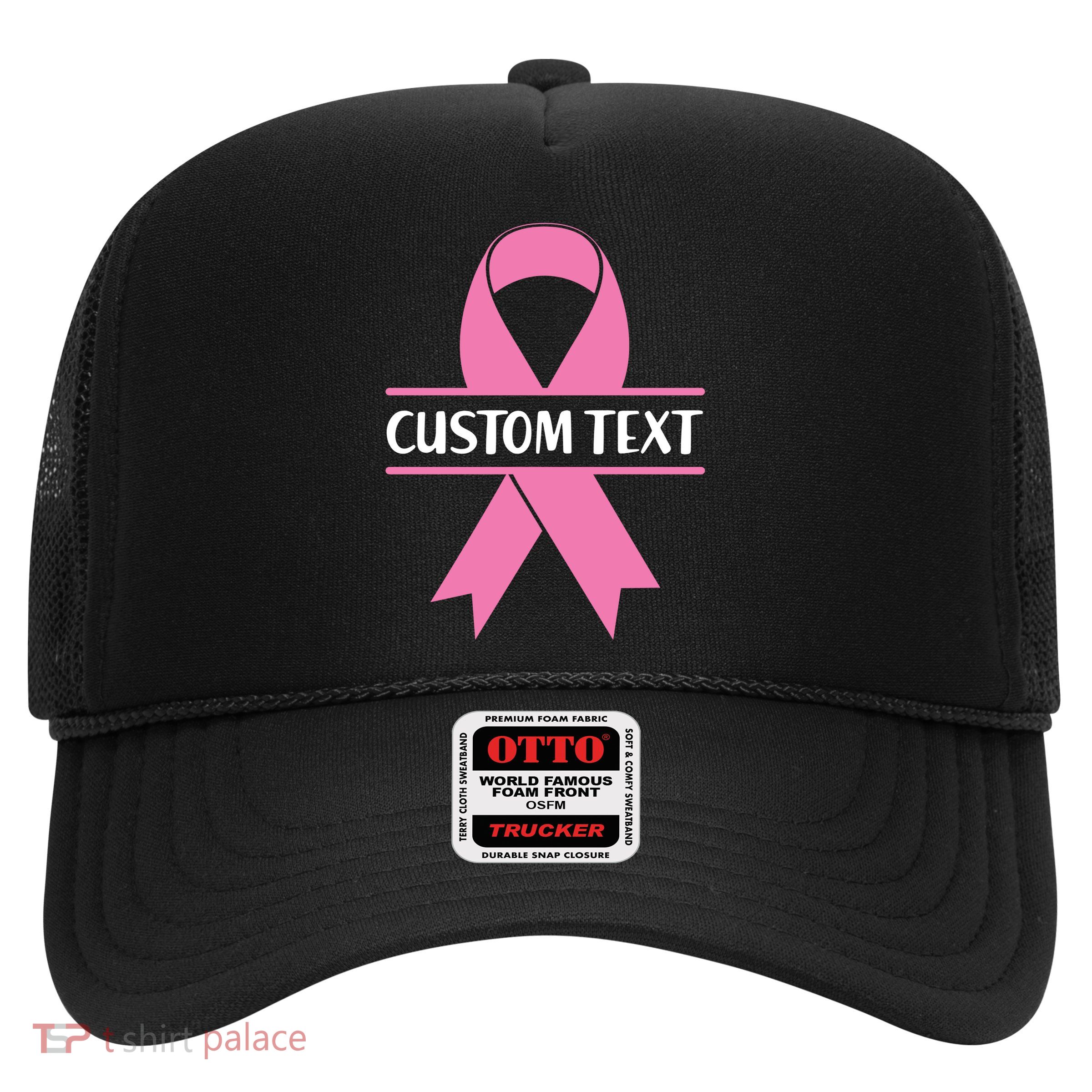 Personalize Breast Cancer Awareness Custom Text Trucker Hat