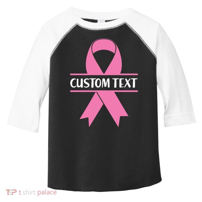 Personalize Breast Cancer Awareness Custom Text Toddler Fine Jersey T-Shirt