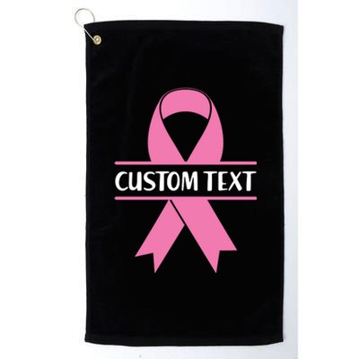 Personalize Breast Cancer Awareness Custom Text Platinum Collection Golf Towel