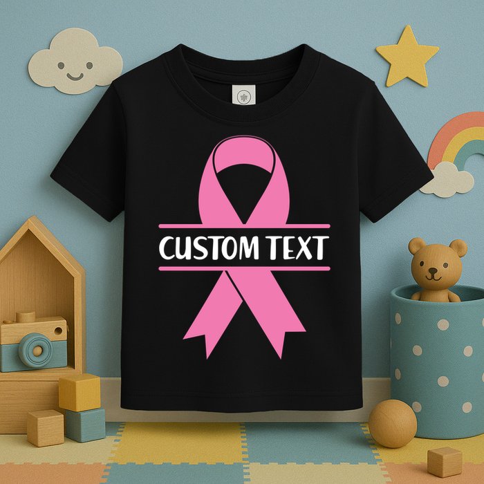 Personalize Breast Cancer Awareness Custom Text Toddler T-Shirt