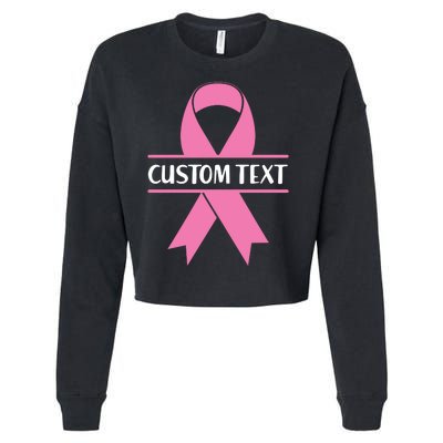 Personalize Breast Cancer Awareness Custom Text Cropped Pullover Crew