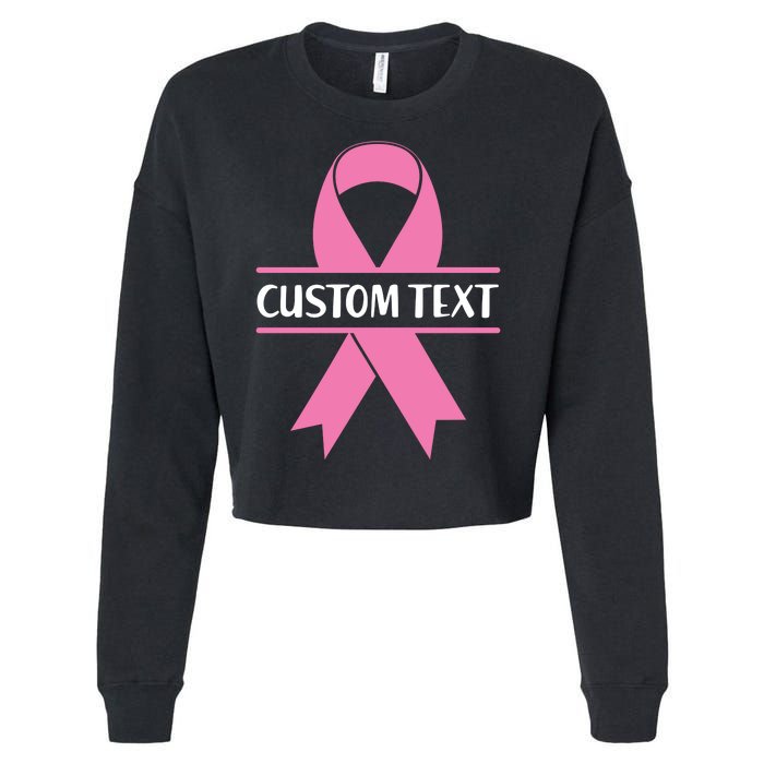 Personalize Breast Cancer Awareness Custom Text Cropped Pullover Crew