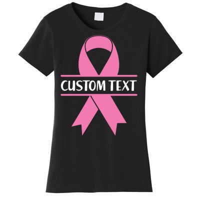 Personalize Breast Cancer Awareness Custom Text Women's T-Shirt