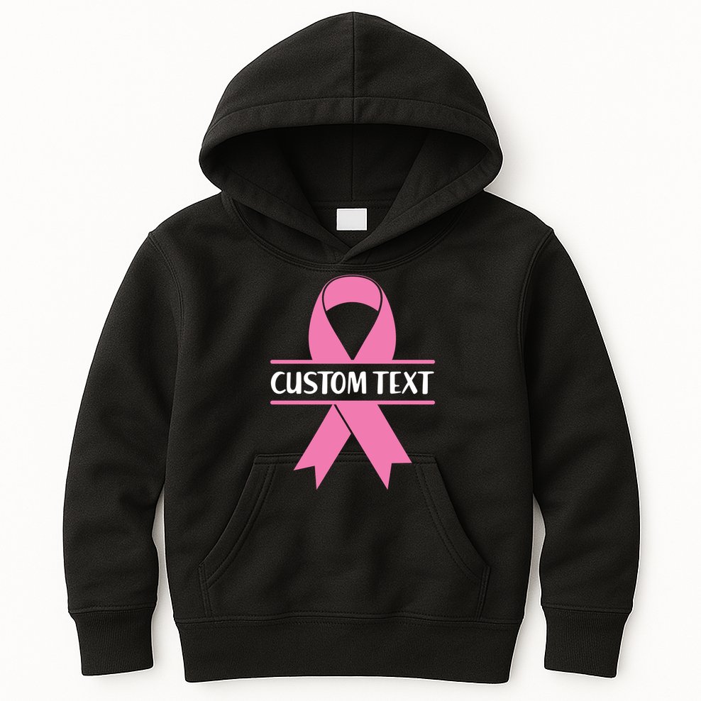 Personalize Breast Cancer Awareness Custom Text Kids Hoodie