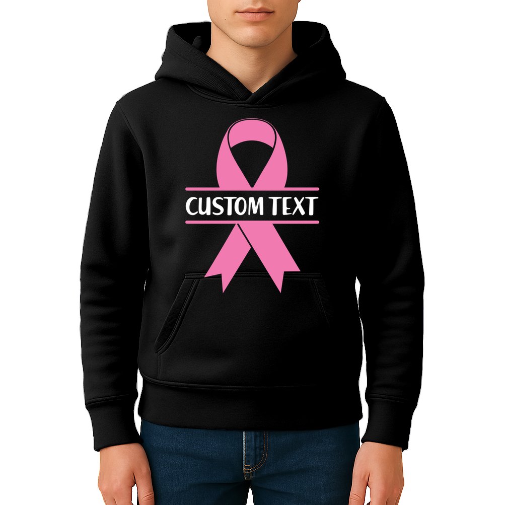 Personalize Breast Cancer Awareness Custom Text Kids Hoodie