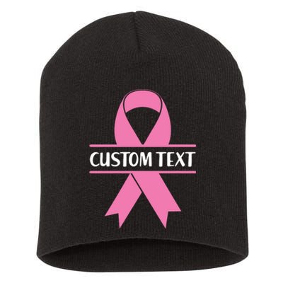 Personalize Breast Cancer Awareness Custom Text Short Acrylic Beanie