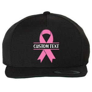 Personalize Breast Cancer Awareness Custom Text Wool Snapback Cap