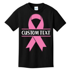 Personalize Breast Cancer Awareness Custom Text Kids T-Shirt