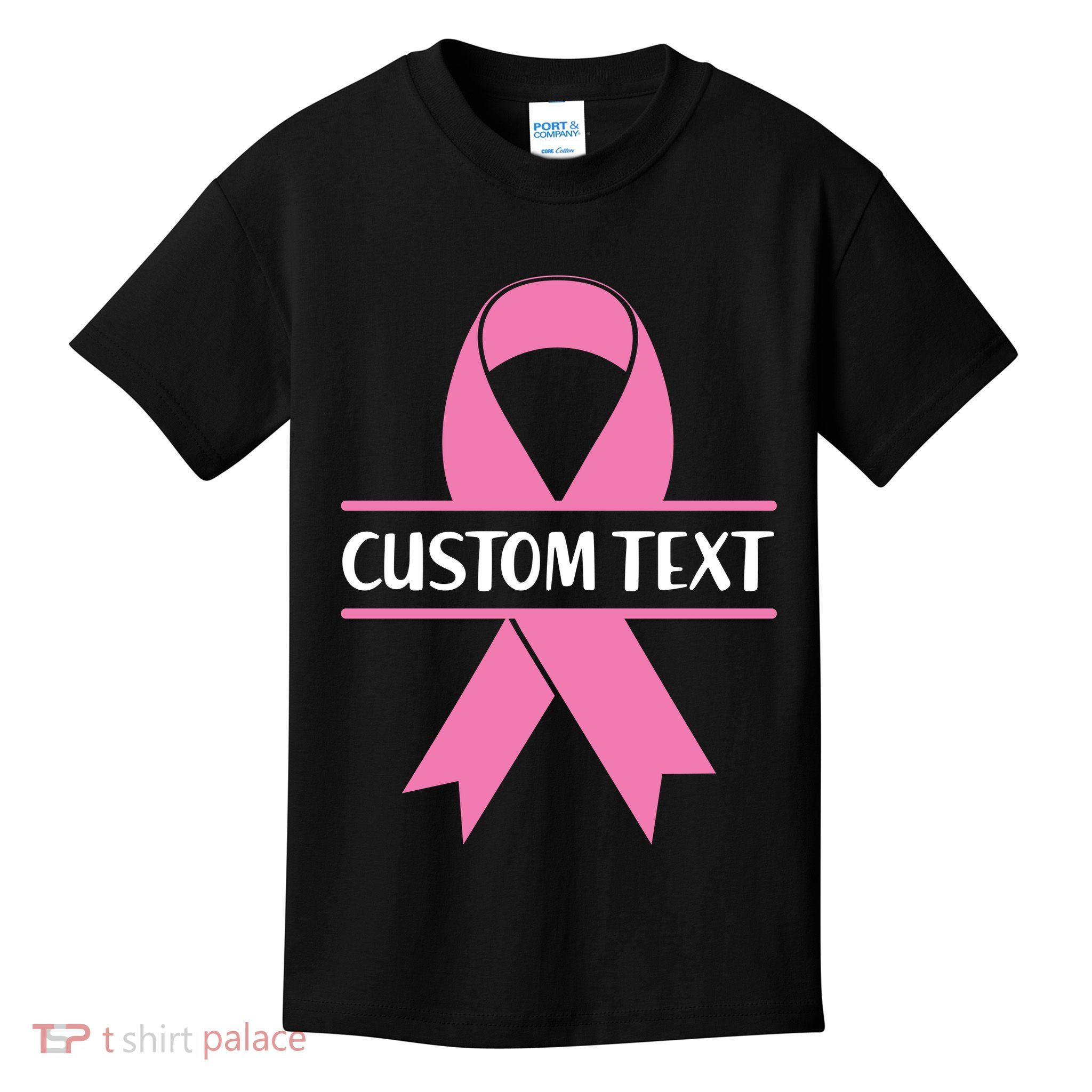 Personalize Breast Cancer Awareness Custom Text Kids T-Shirt