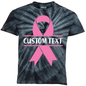 Personalize Breast Cancer Awareness Custom Text Kids Tie-Dye T-Shirt