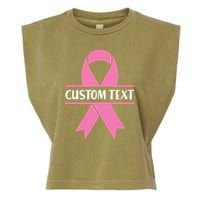 Personalize Breast Cancer Awareness Custom Text Garment-Dyed Women's Muscle Tee