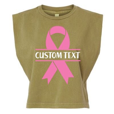 Personalize Breast Cancer Awareness Custom Text Garment-Dyed Women's Muscle Tee