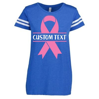 Personalize Breast Cancer Awareness Custom Text Enza Ladies Jersey Football T-Shirt