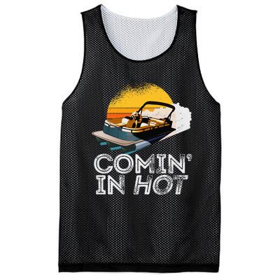 Pontoon Boat Comin In Hot Funny Boating Lake For Dad Mesh Reversible Basketball Jersey Tank