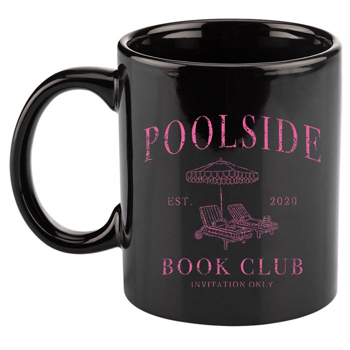Poolside Book Club Relaxing Design 11oz C Handle Ceramic Mug
