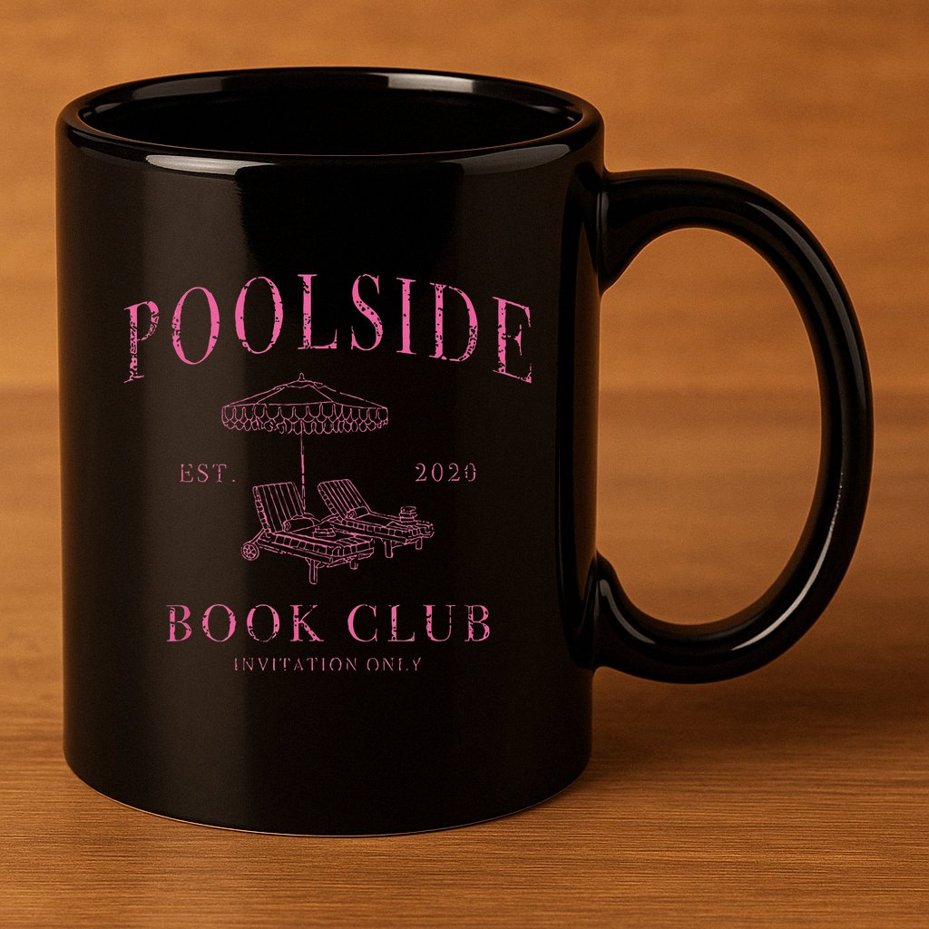 Poolside Book Club Relaxing Design 11oz C Handle Ceramic Mug