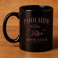 Poolside Book Club Relaxing Design 11oz C Handle Ceramic Mug