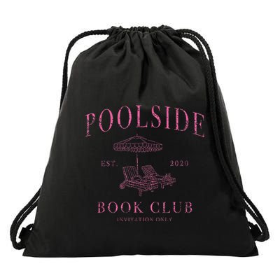 Poolside Book Club Relaxing Design Drawstring Bag