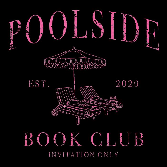 Poolside Book Club Relaxing Design Drawstring Bag