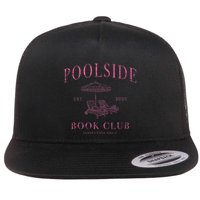 Poolside Book Club Relaxing Design Flat Bill Trucker Hat