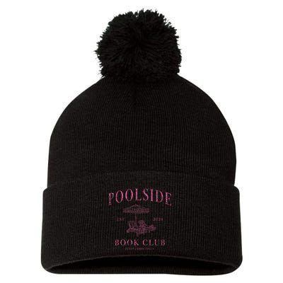 Poolside Book Club Relaxing Design Pom Pom 12in Knit Beanie