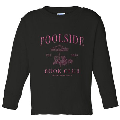Poolside Book Club Relaxing Design Toddler Long Sleeve Shirt